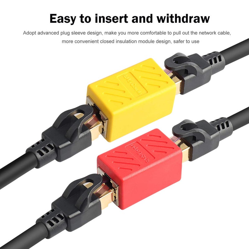 PASOW RJ45 Coupler in-Line Coupler Cat7 Cat6 Cat5e Ethernet Cable Extender Adapter Female to Female (5 Pack) - Image 2